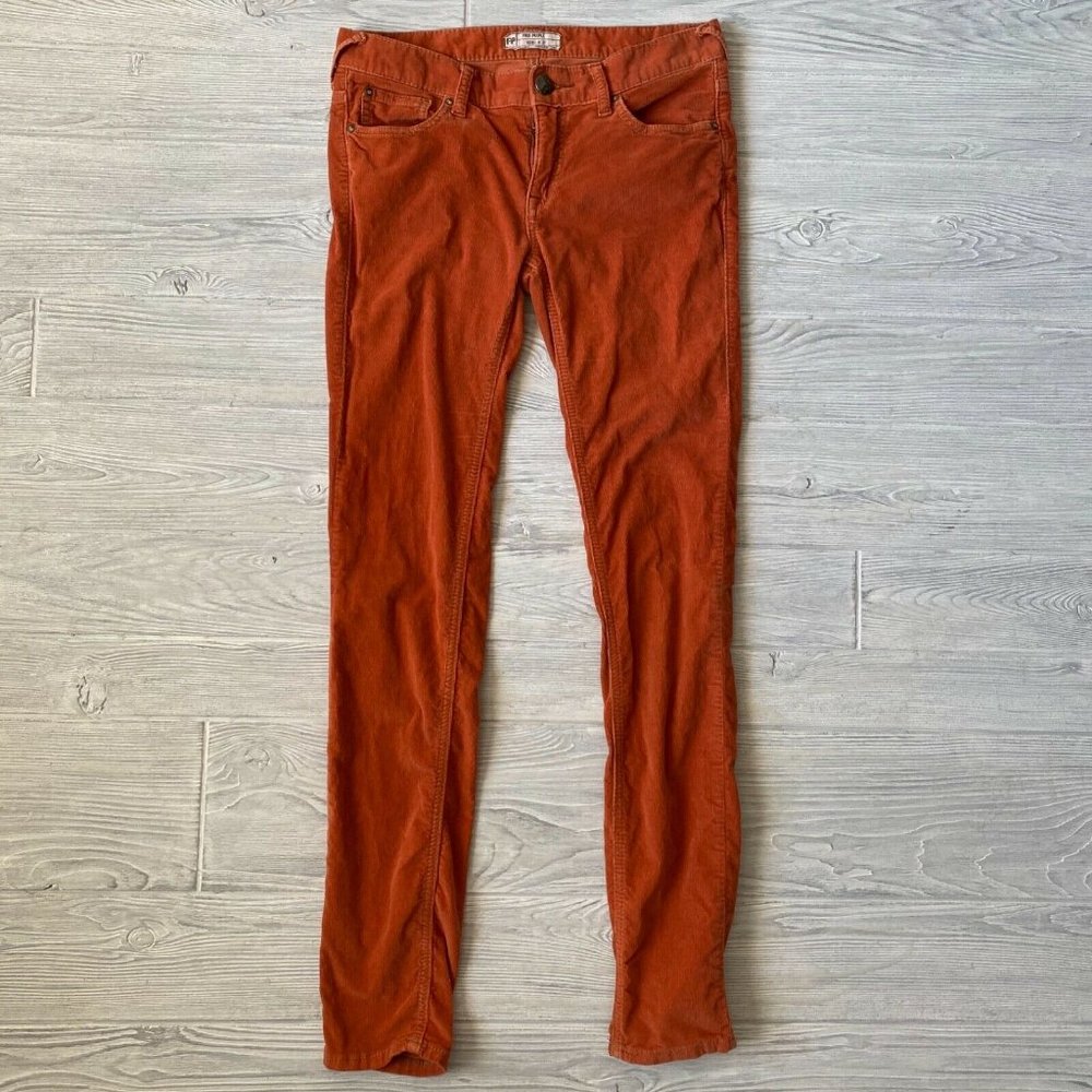 Free People Corduroy Orange Slim Womens Pant Sz 27